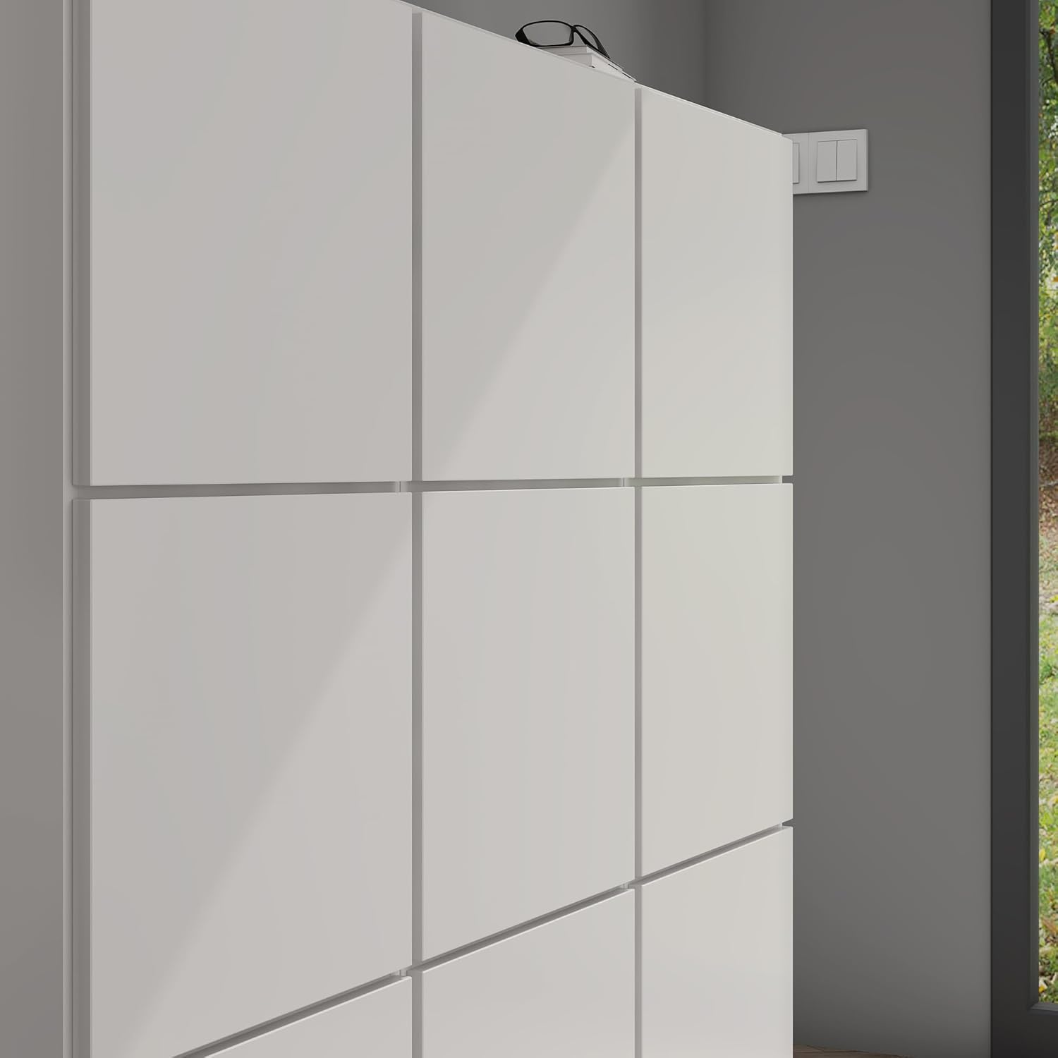 Mai & Mai Schuhschrank Schuhkommode mit 3 Schränken BTH: 45x36x120 cm Schuhregal Möbel in Weiß matt Schuhschrank02