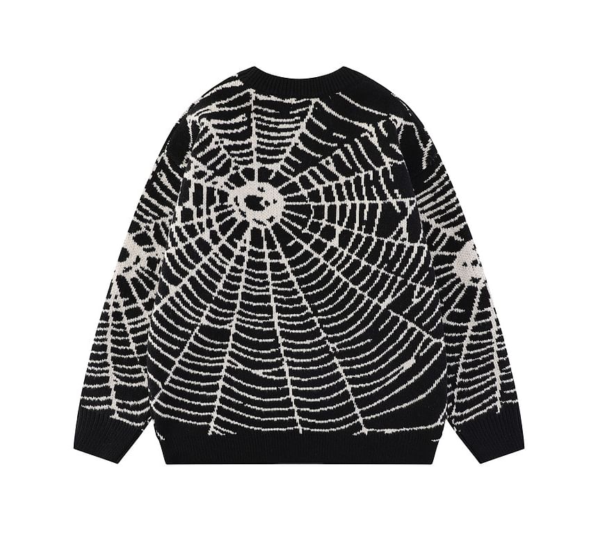 Sensarra - Koppel bijpassende spinnenweb jacquard oversized trui