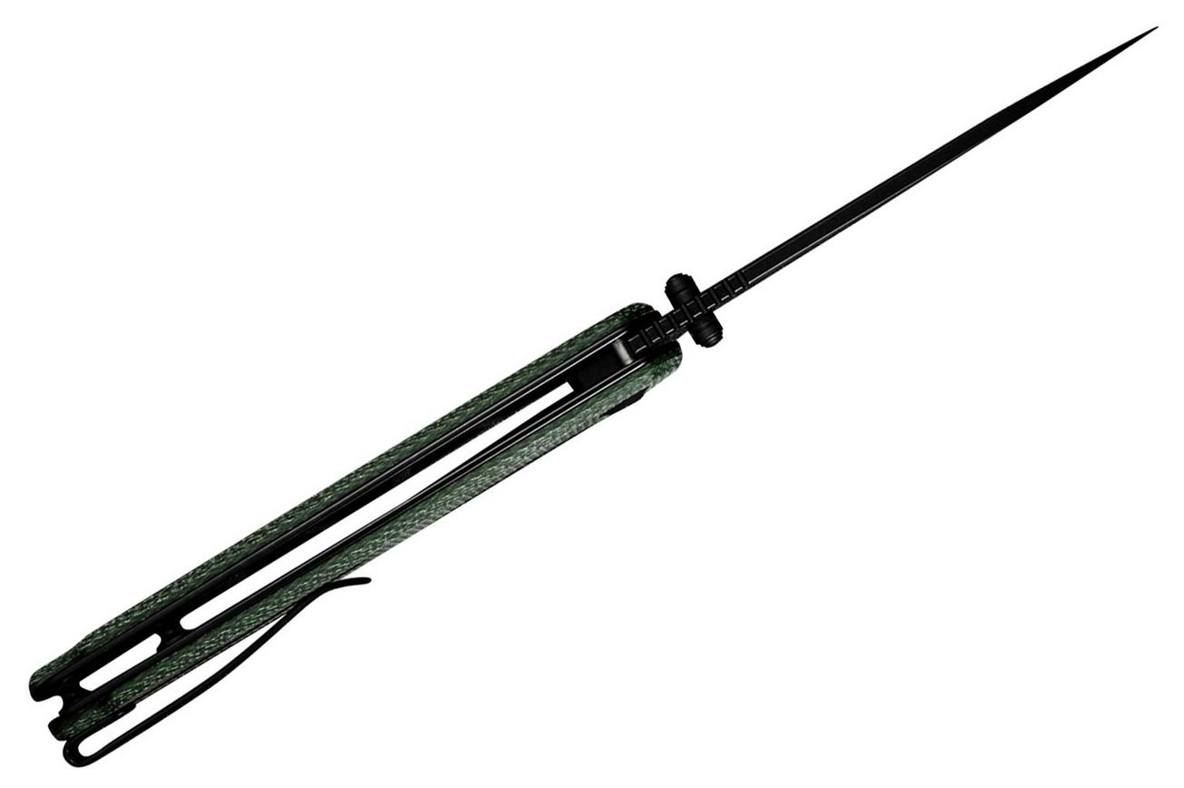 Sencut Praktisk S24019-3 Black 9Cr18MoV, Green Micarta, zakmes
