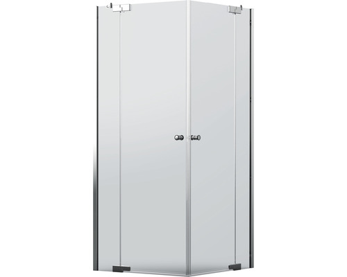 Jungborn hoekinstap SETTE 75 x 75 cm, profielkleur chroom, helder glas met vuilafstotende glascoating en buffergreep