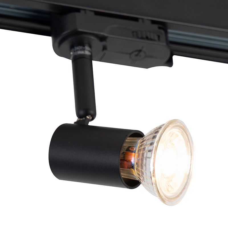 Railspot zwart voor 3-fase rail GU10 50mm - 3-Phase Jeany