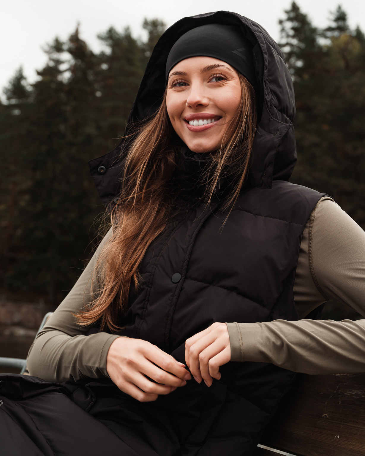 LEVITY Matilda Long Puffer Vest Black