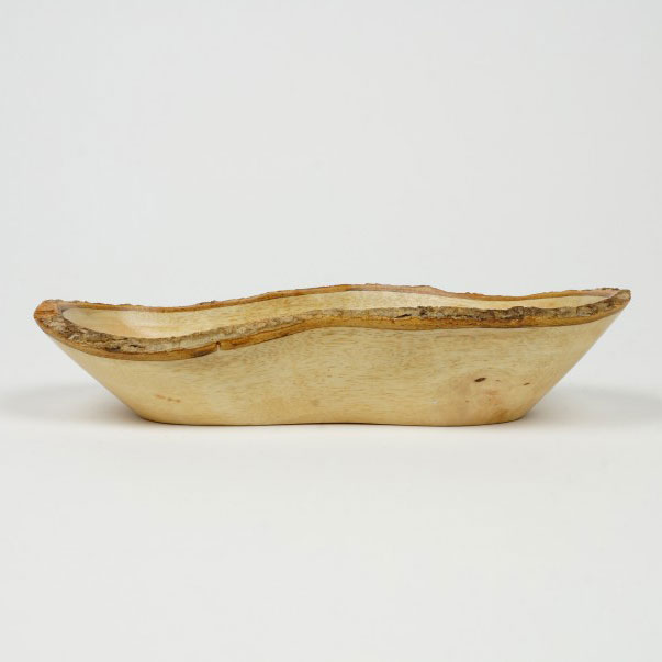 Schale in Erdnussform, natur, T 10 cm, B 20 cm, H 5 cm von fischer's lagerhaus