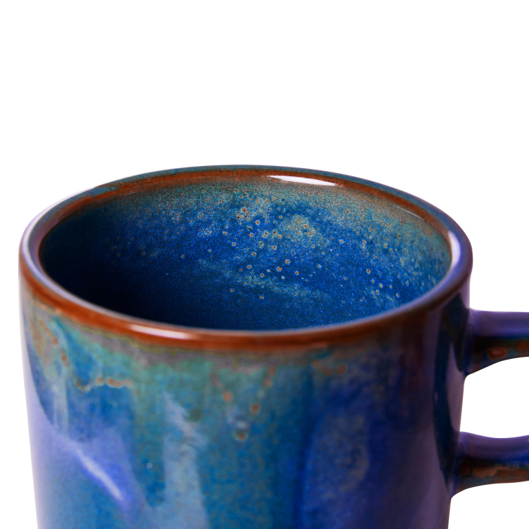 HKliving Chef Ceramic kop en schotel rustic blue