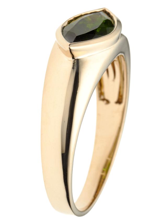 Solitär-Ring, Chromdiopsid AA+, Gelbgold 585