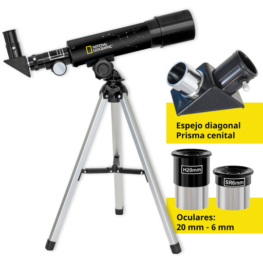 Telescópio Para Niños 50/360 Refrator National Geographic Con Trípode De Mesa 9118001