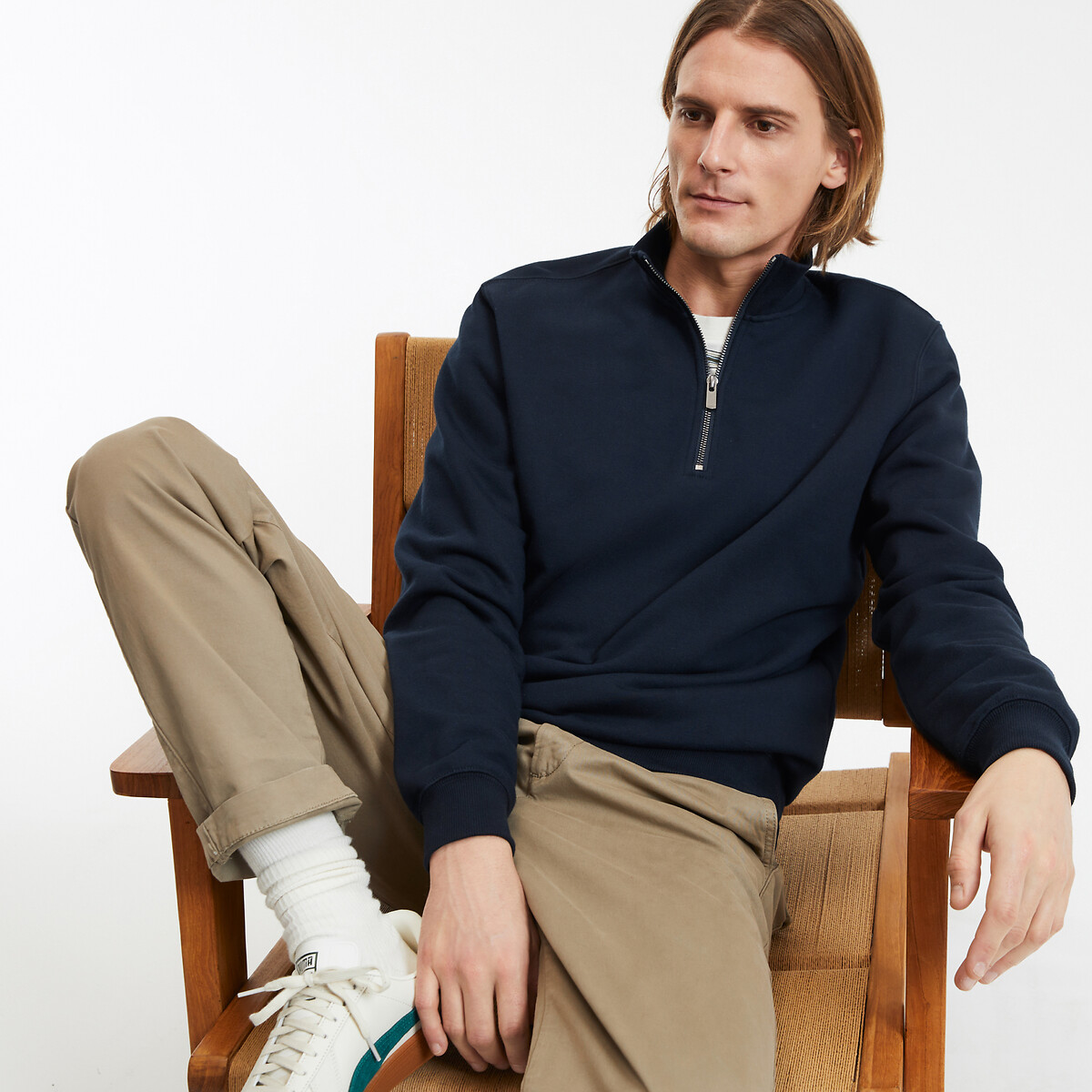 COLEÇÃO LA REDOUTE<br>Suéter com zíper e gola marinheiro