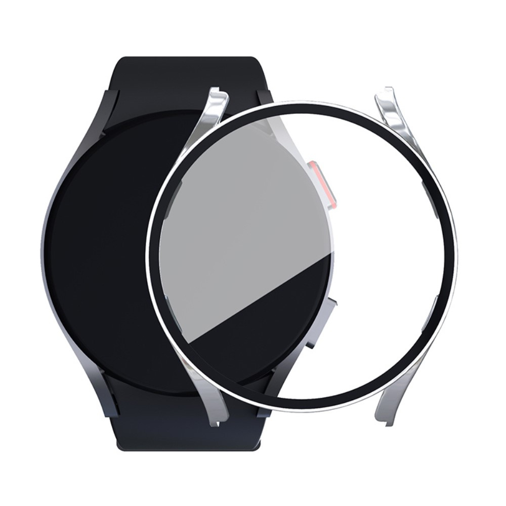 Samsung Galaxy Watch 5 / 4 (40 mm) Hardcase Bumper   Display Schutzglas - Silber