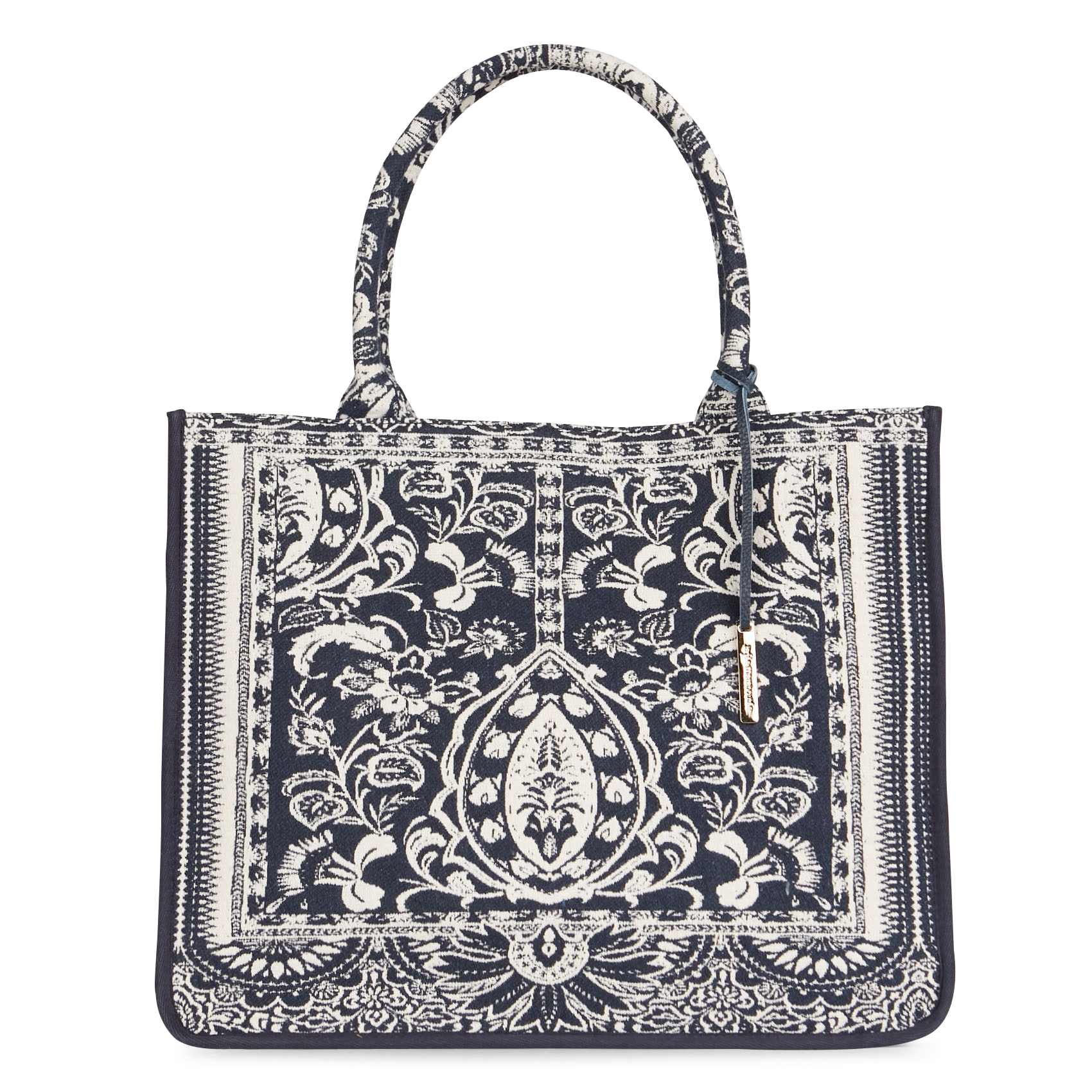Sac cabas jacquard | Bleu