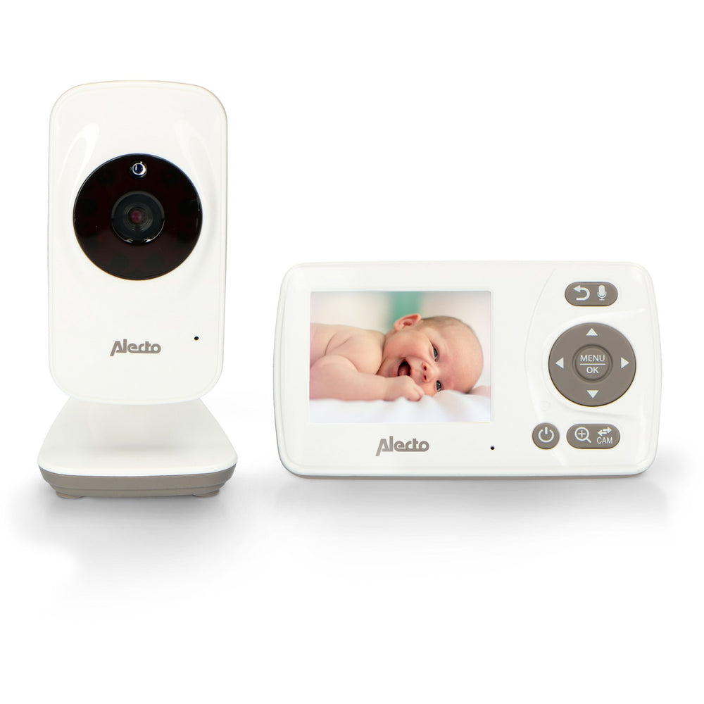 Køb Alecto White/Taupe Video Babyalarm 2,4 Tommer Farve Display
