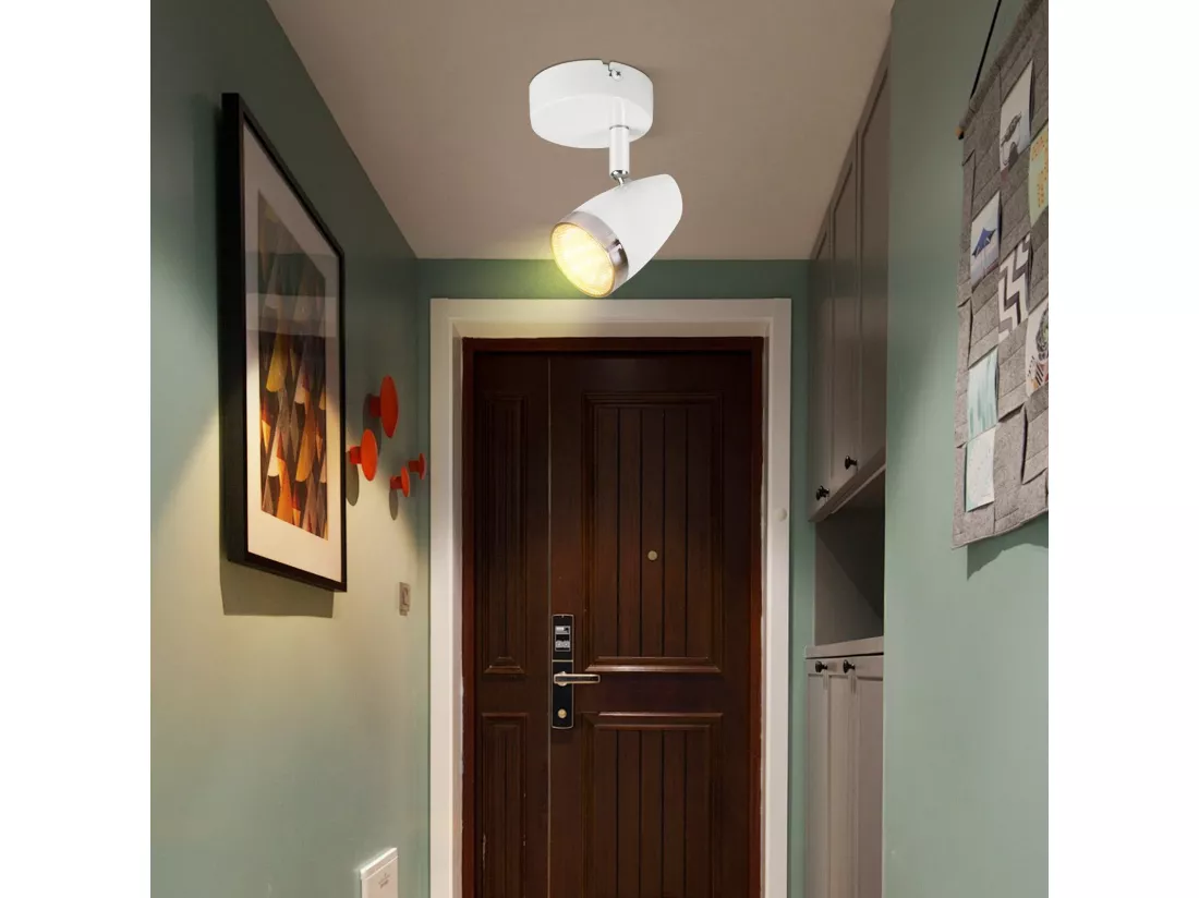 NETTLIFE Spot de plafond 1 flamme 4W plafonnier orientable 350° salon
