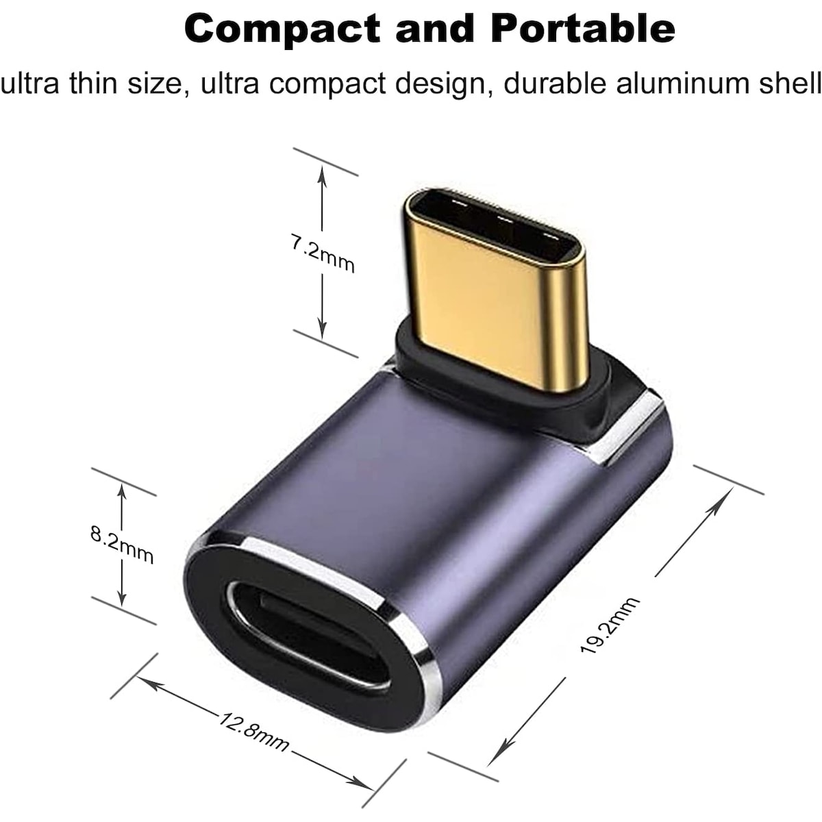 NÖRDIC USB4 vinklet adapter hann til hunn 40G 8K60Hz PD240W
