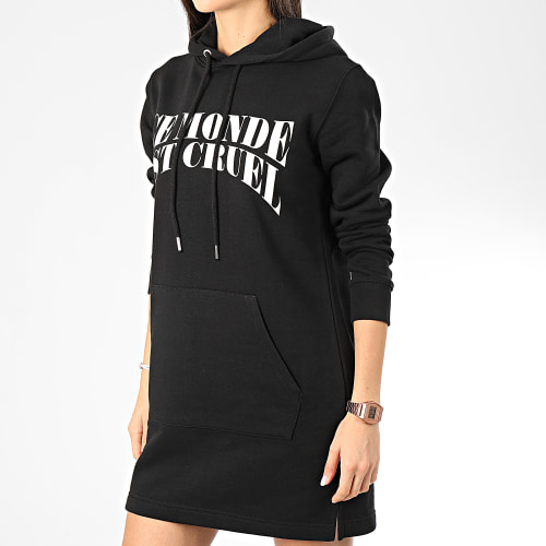 Sweat Capuche Robe Femme Ce Monde Est Cruel Noir