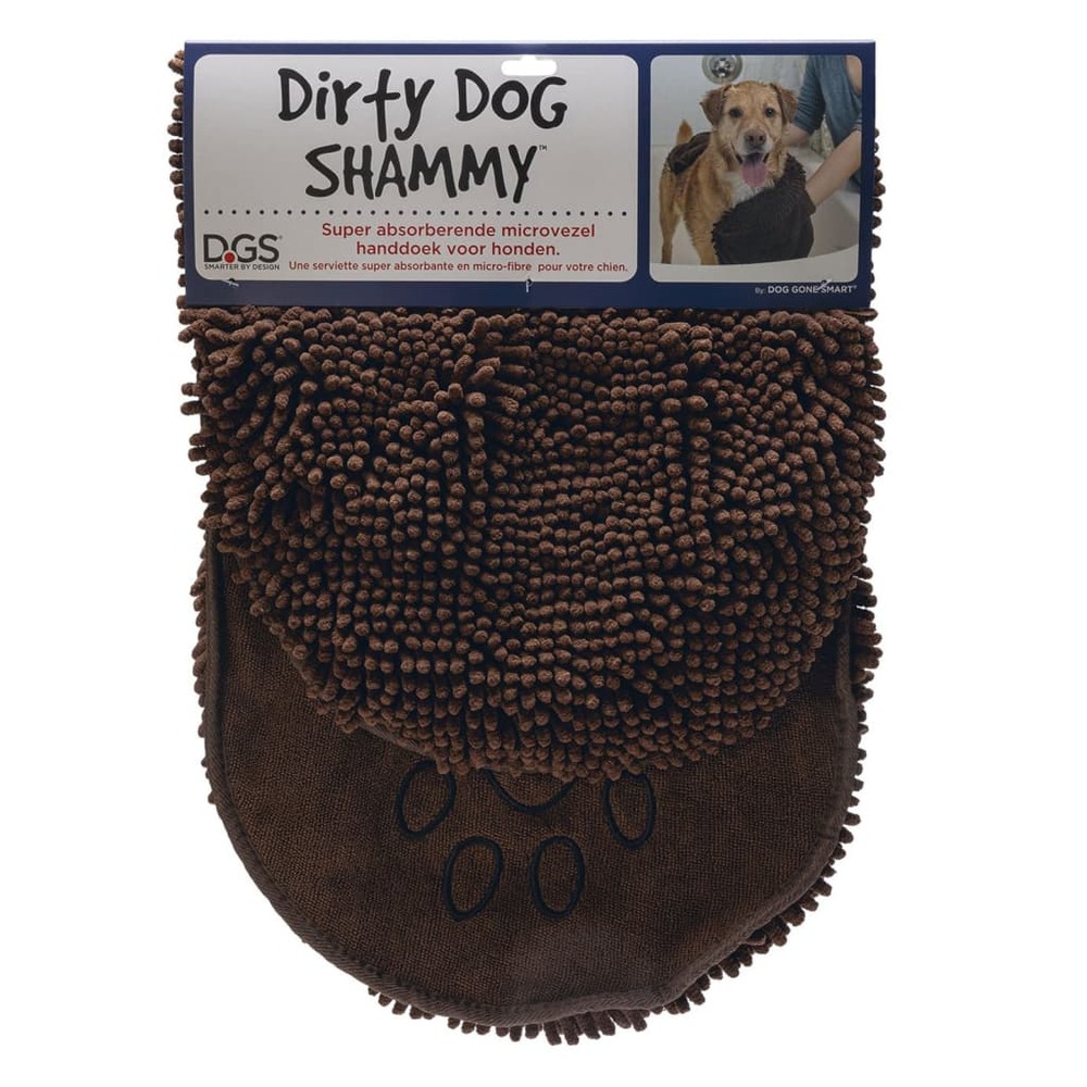 Serviette de toilette chien sale shammy 80x35 cm marron