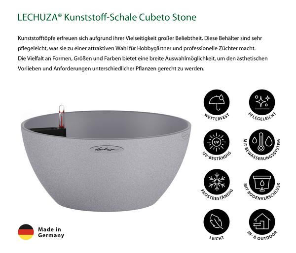 LECHUZA® Kunststoff-Schale 'Cubeto Stone',