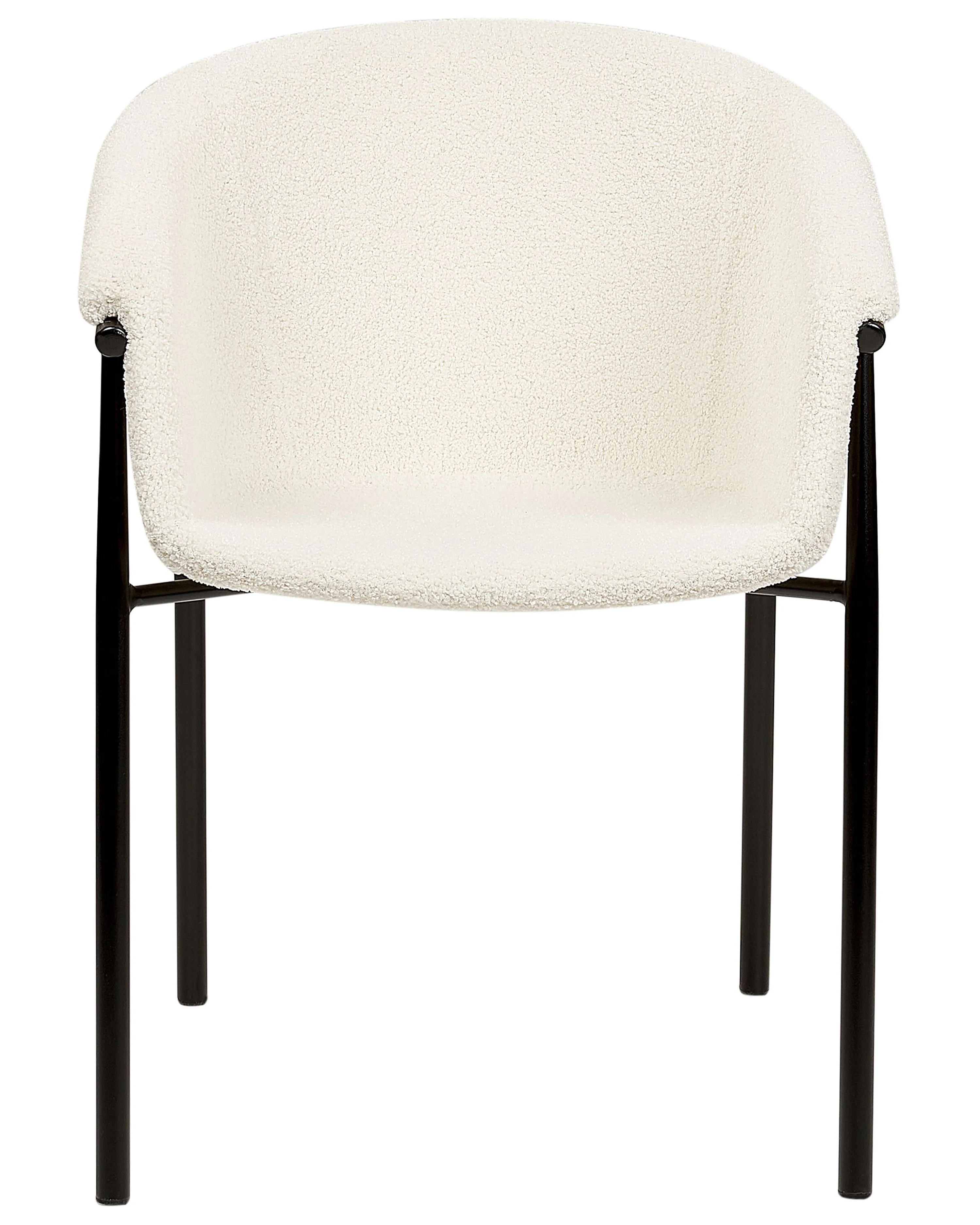 Set van 2 eetkamerstoelen AMES Bouclé Gebroken wit