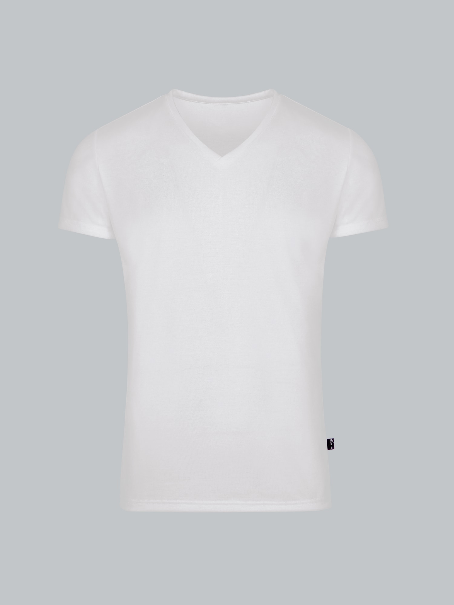 V-Shirt aus 100% Lyocell Weiss