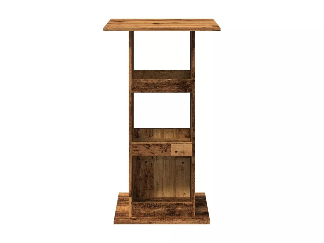 Table de bar avec rangement vieux bois bois d’ingénierie
