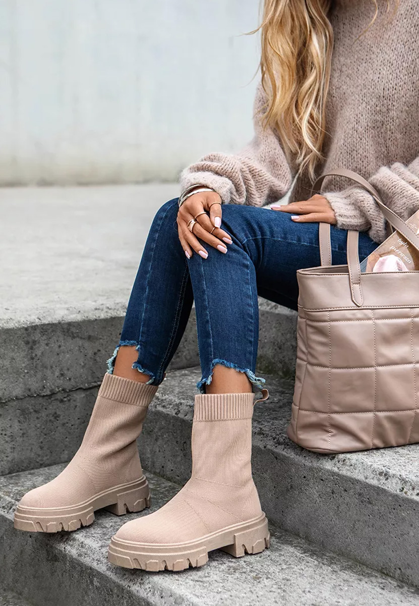 Bottines chaussettes kaki Zhavia
