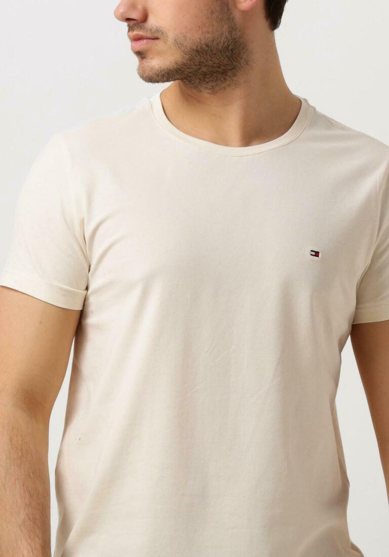 TOMMY HILFIGER beige tommy hilfiger t-shirt stretch slim fit tee