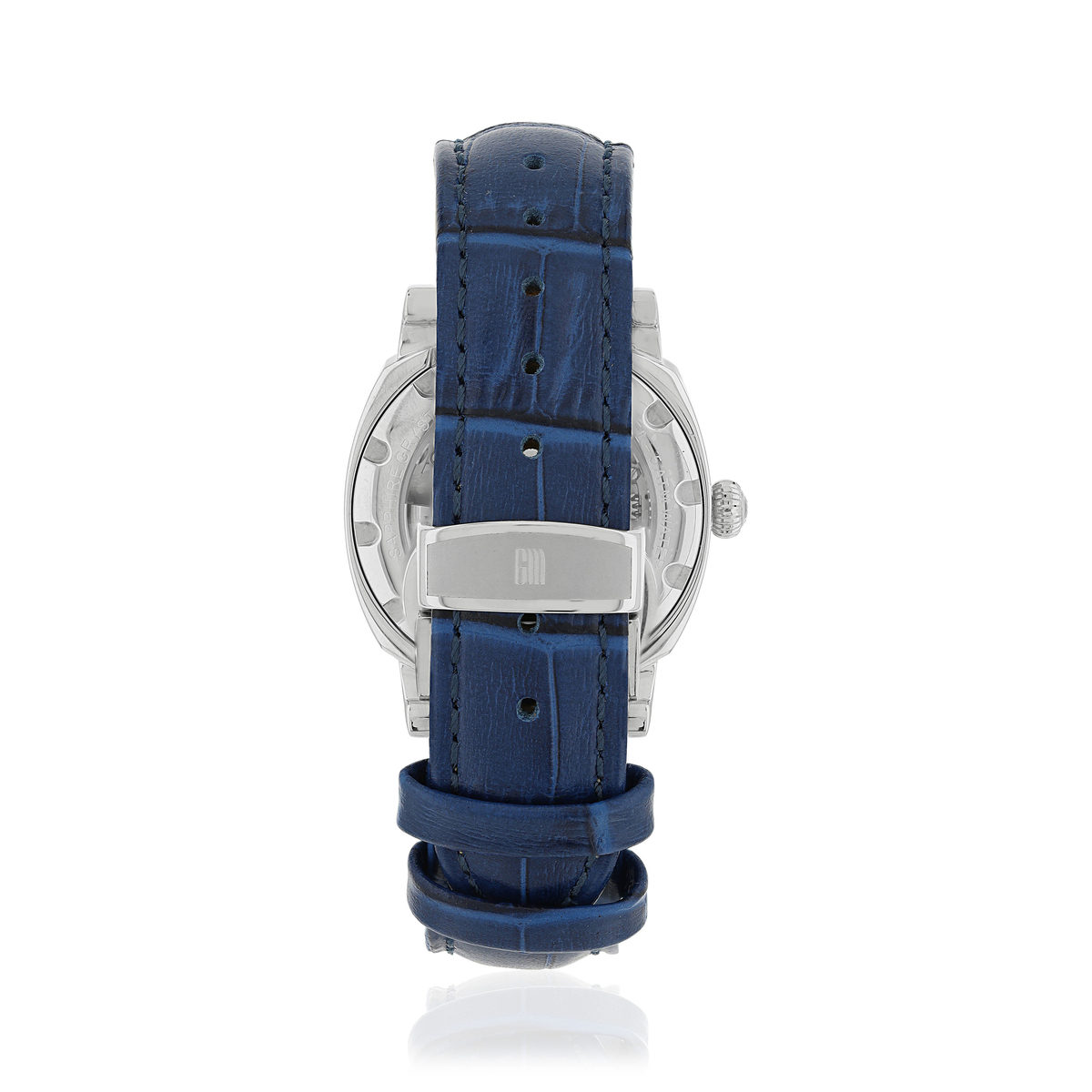 Montre MATY GM automatique cadran bleu bracelet cuir bleu
