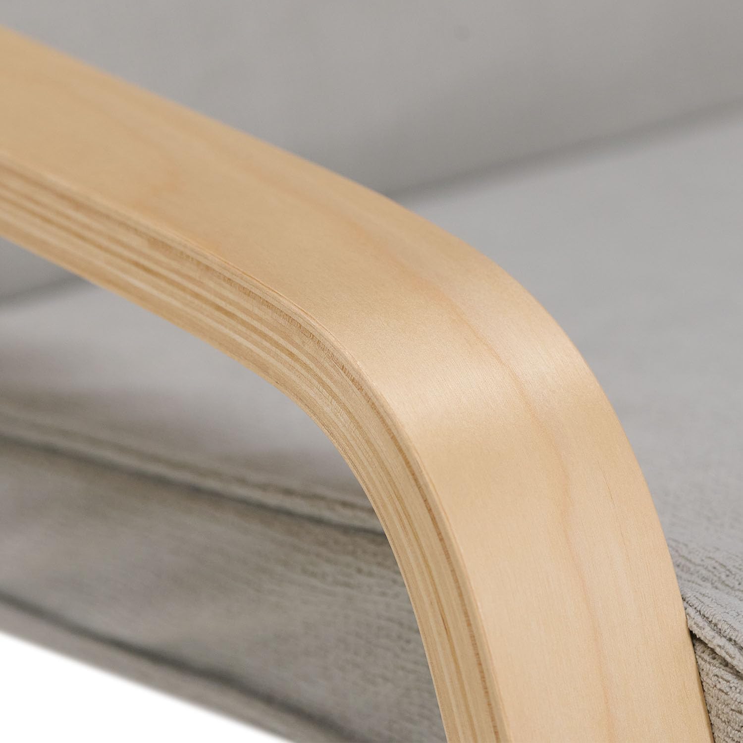 Homestyle4u Schwingsessel Relaxsessel mit Liegefunktion Cord Hellgrau mit Armlehne Relaxstuhl Holz Wohnzimmer Stuhl, 3128