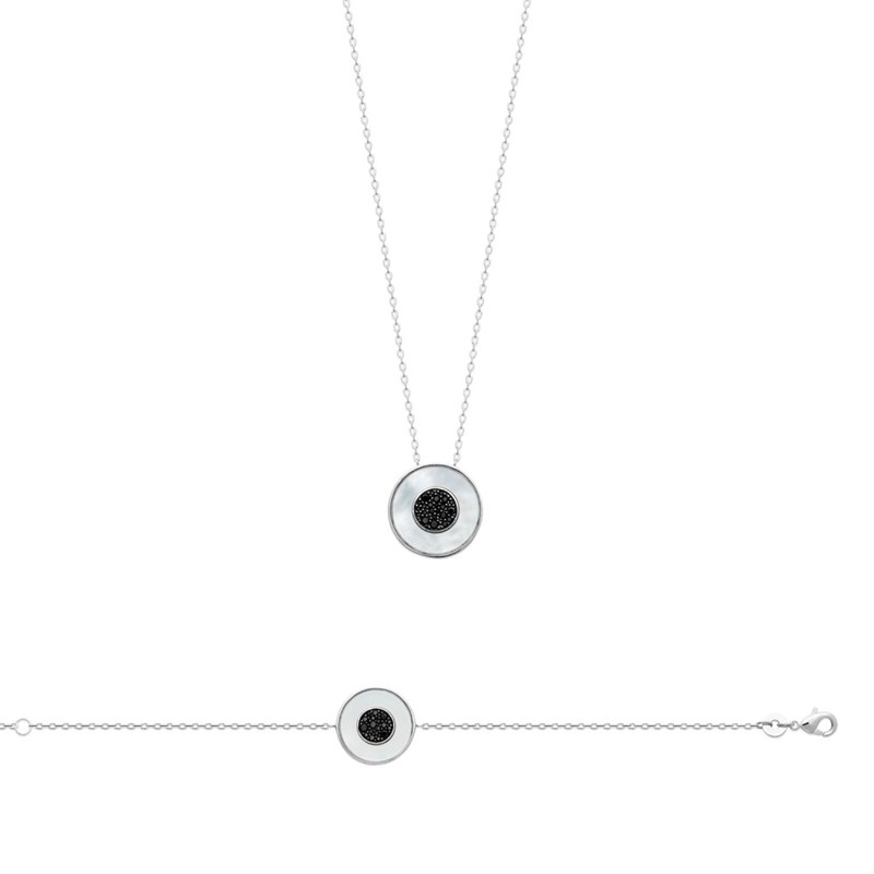 Collier Femme - Argent 925 - Nacre - Longueur : 45 cm