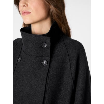 Damen-Outdoorjacke Wolle, Schwarz