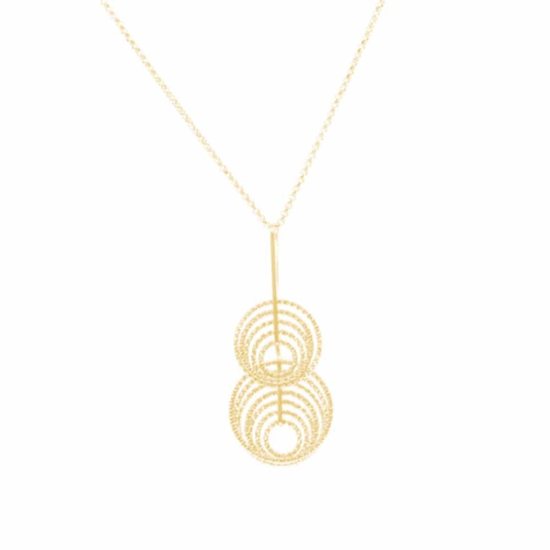 Collier Femme Spirale Vertige Argent Doré Diamanté