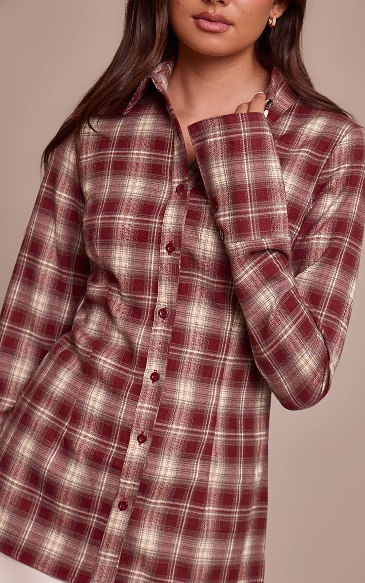 Rouille Chemise Ajustée À Carreaux Brossés