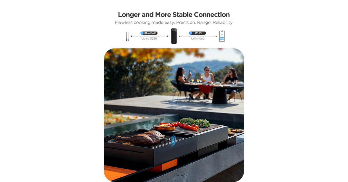 GoveeSmart Wireless Meat Thermometer  (Zwart, 2.4GHz Wi-Fi, Bluetooth)