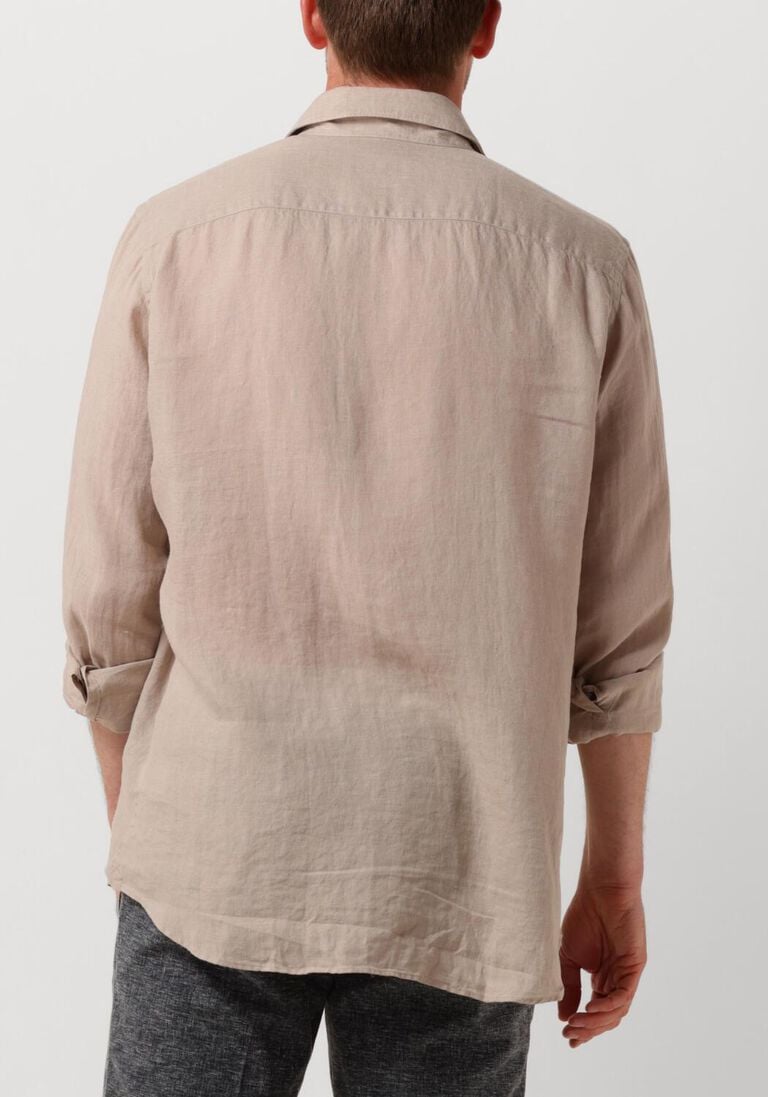 beige profuomo casual overhemd shirt x-cutaway sc linnen
