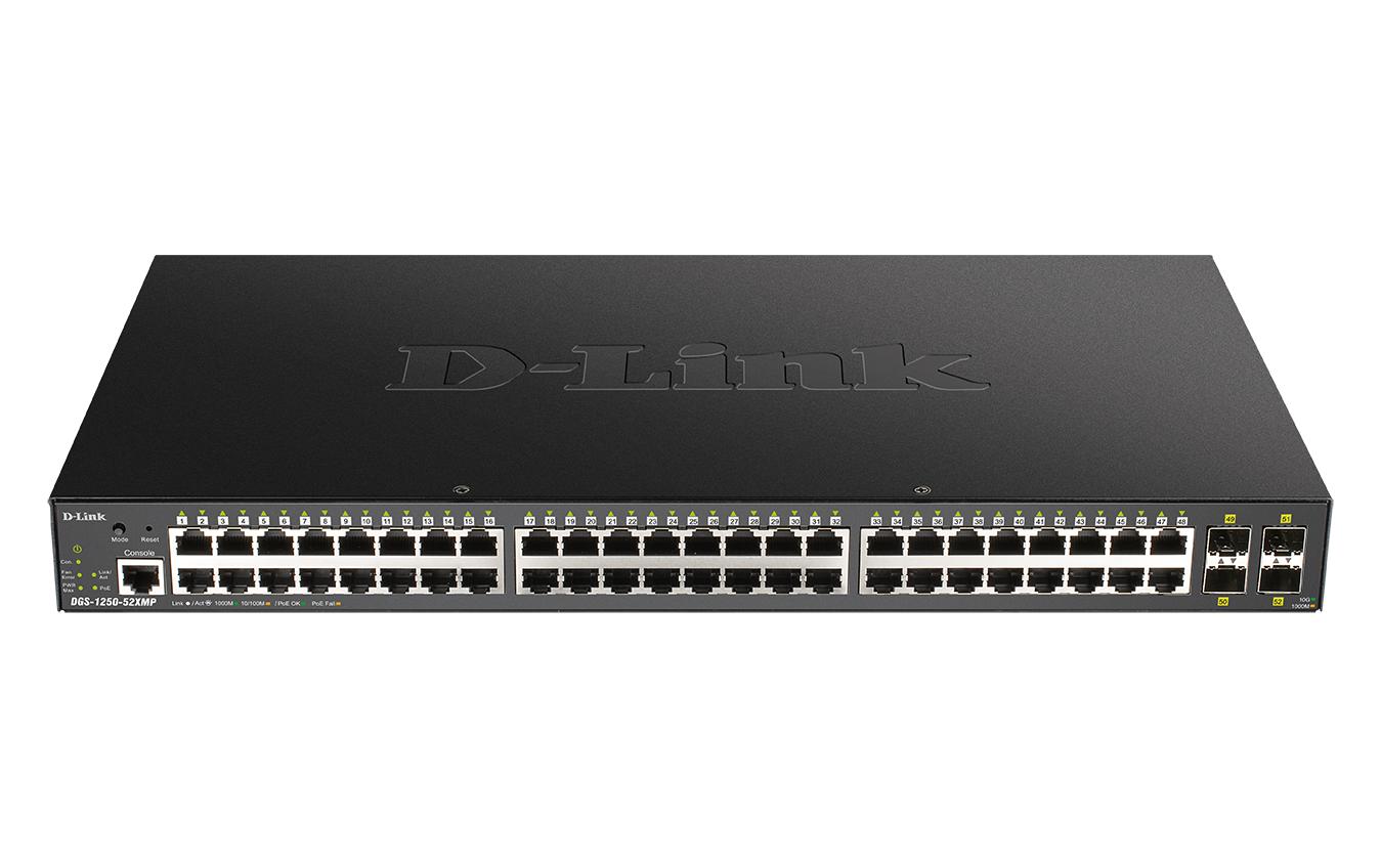 PoE Switch DGS-1250-52XMP 52 Port<br>Gigabit Smart Managed Switches mit 10G Uplinks