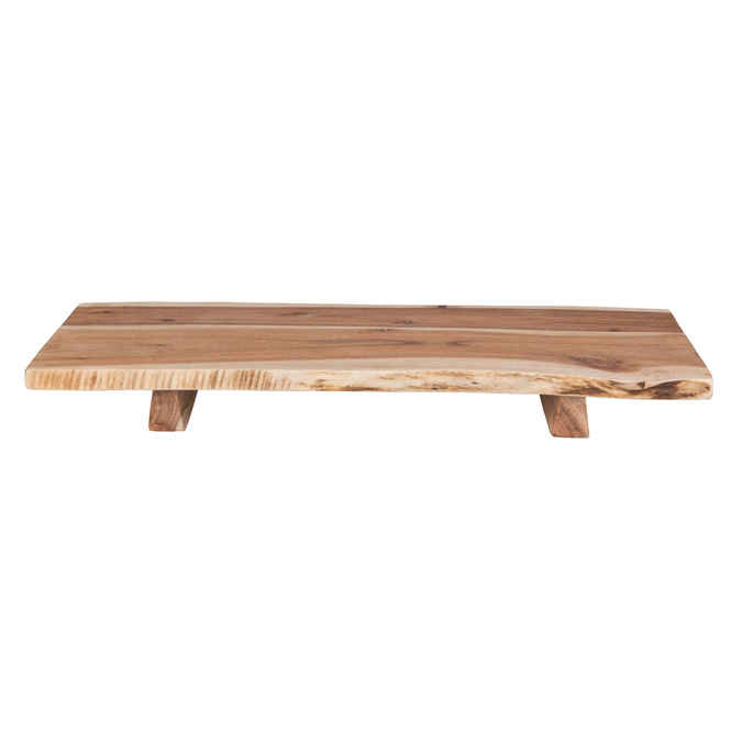 Deko-Holzbrett - braun - mit Standfüßen - ca. 50 x 20 x 5 cm