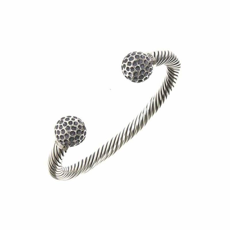 Bracelet Jonc Argent Balle De Golf