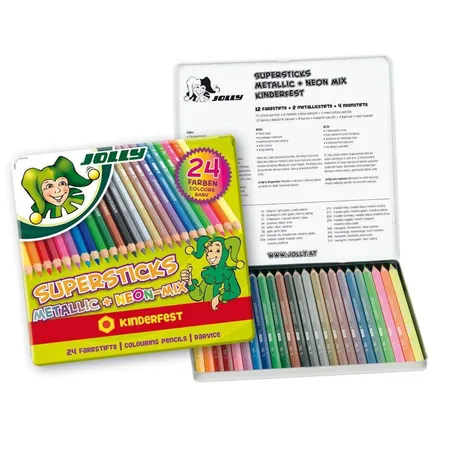 Jolly Supersticks Classic, Metallic-Mix, 24er