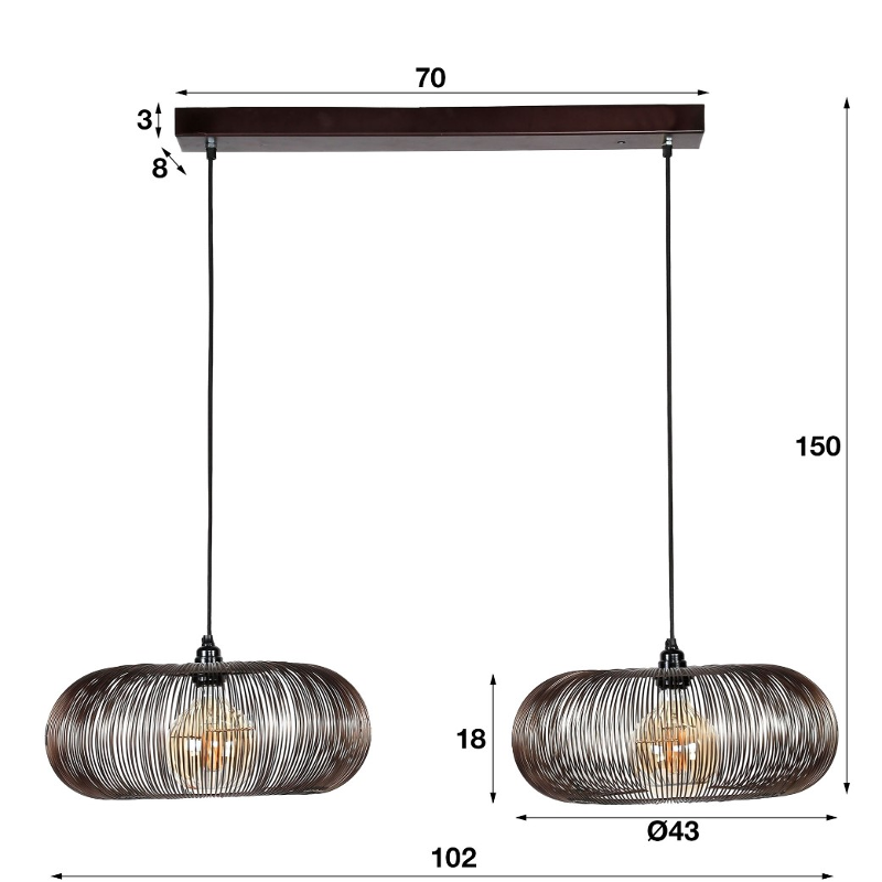 Hanglamp Chichester 2 Lichts