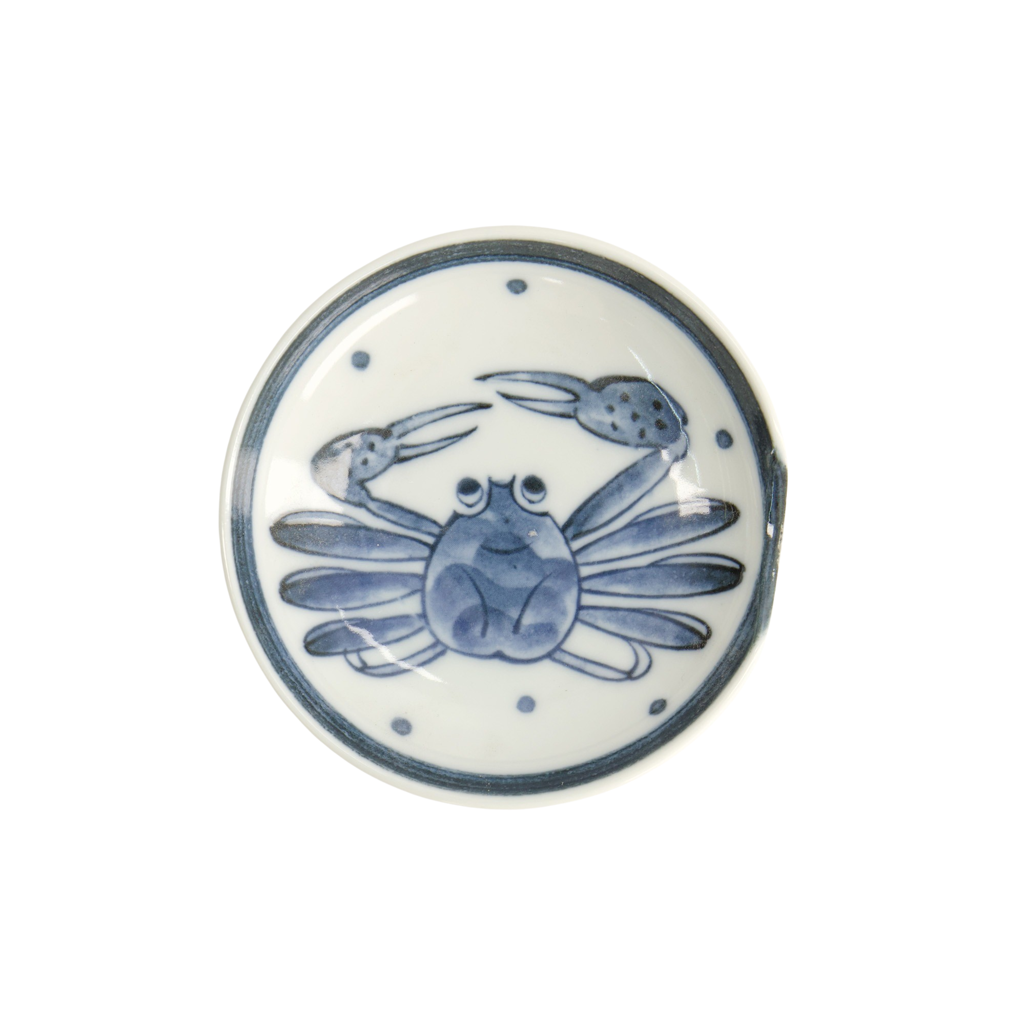 Tokyo Design Studio  Crab skål med spisepindeholder, blå/hvid - Ø9,4 cm.