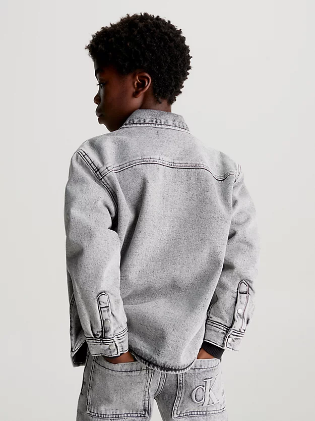 Camisa jeans acolchoada oversized