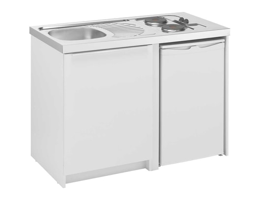 MODERNA - Kitchenette CADETTE éléments bas 120x60 Blanc Mélaminé