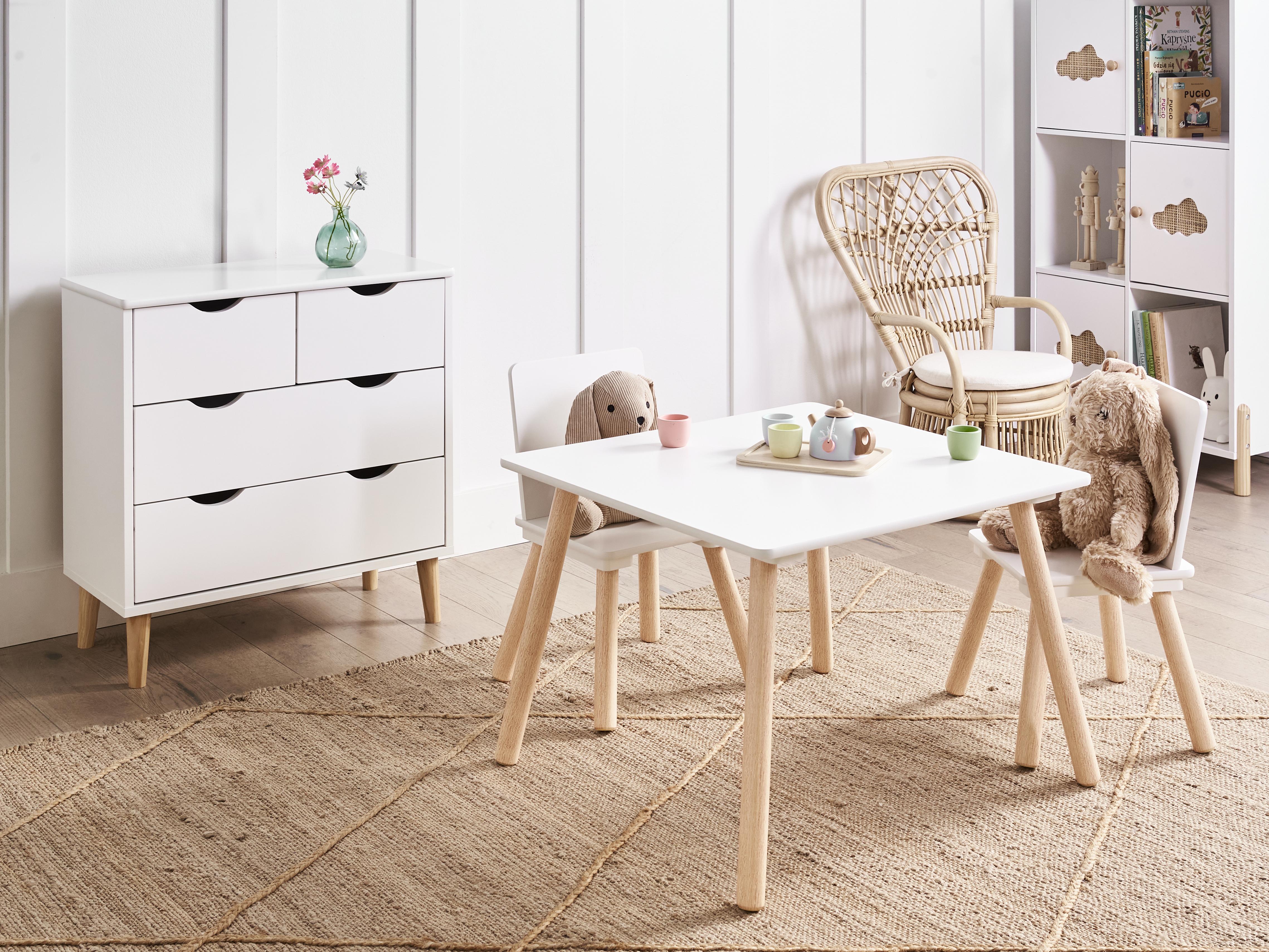 Kindertafel met stoelen WRINGLEY Wit