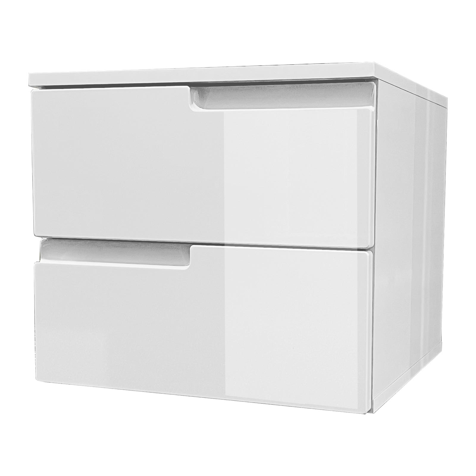 Nachtkommode - weiß - weiß Hochglanz - 42 cm hoch