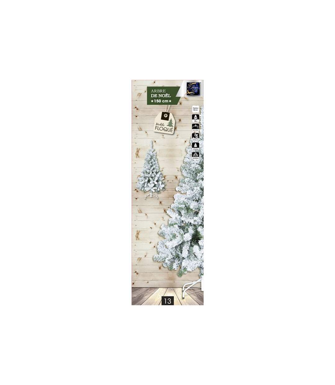Sapin de Noël Enneigé Floqué 150cm Vert
