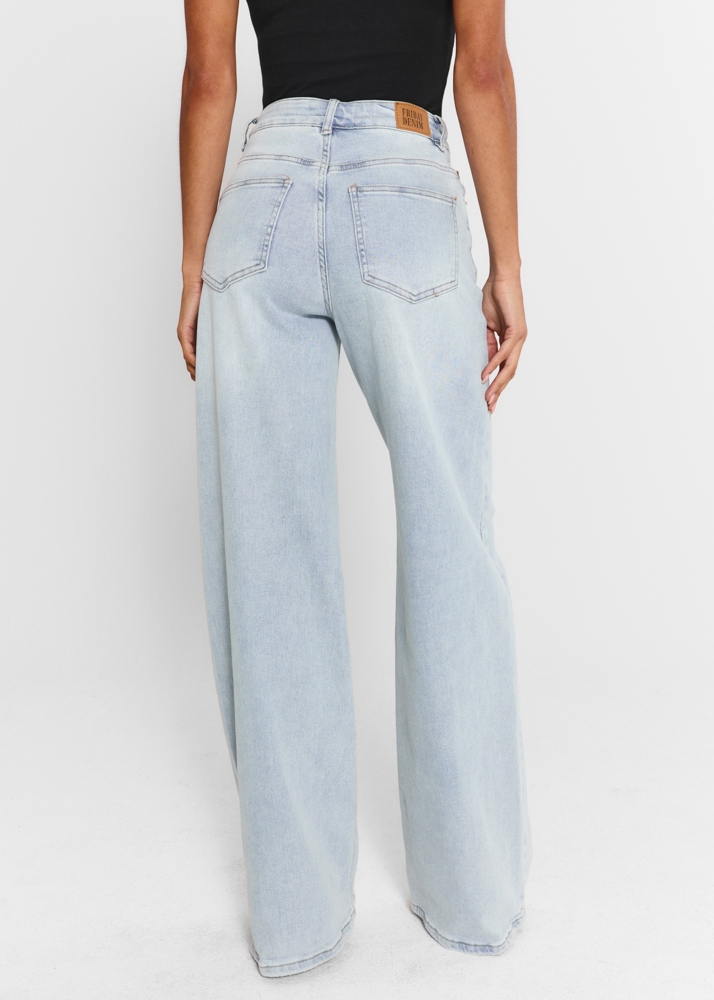 Wide leg stretch jeans breeze blauw