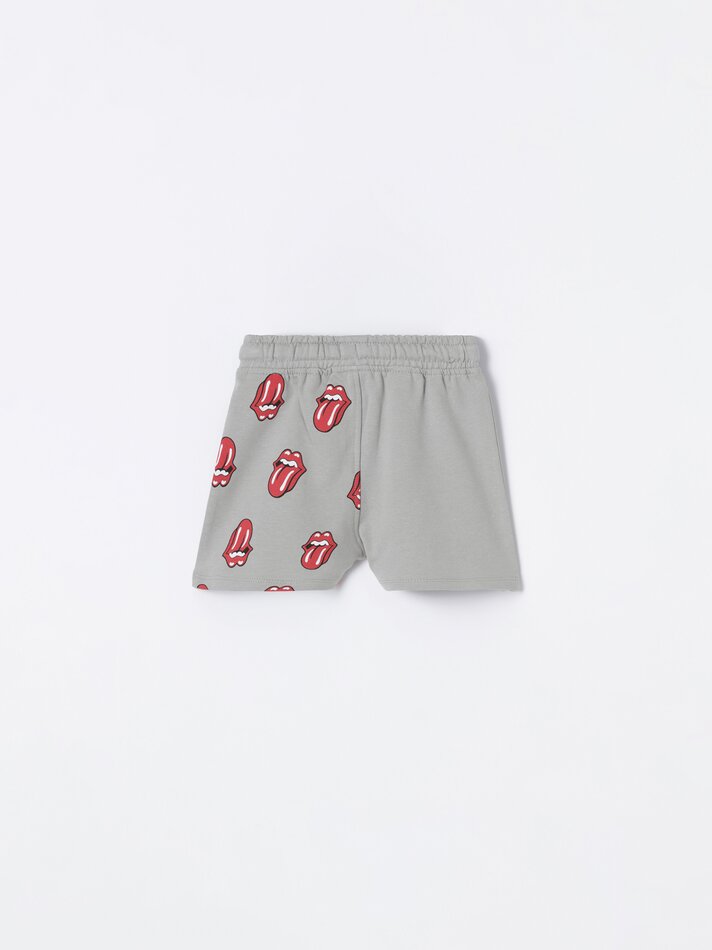Conjunto de camiseta e bermuda Rolling Stones - Universal - Cinza Antracite