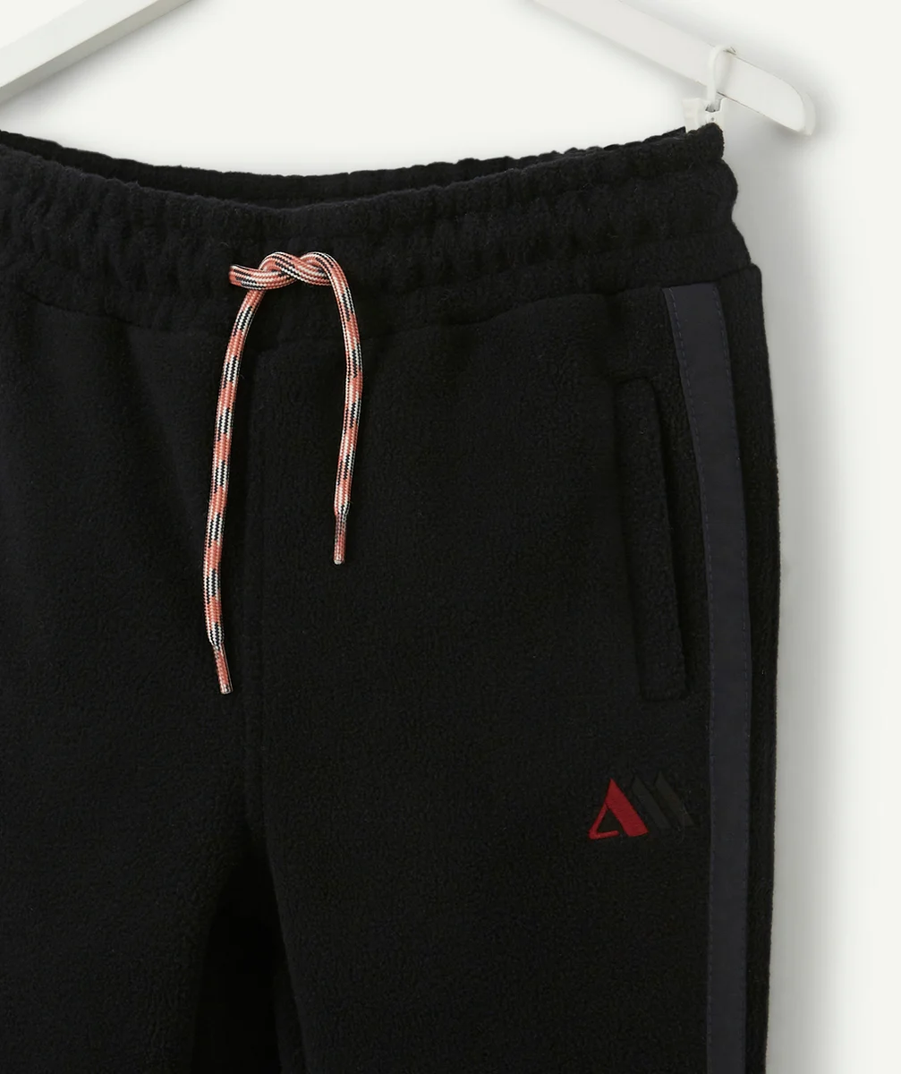 PANTALON DE JOGGING NOIR EN POLAIRE GARÇON