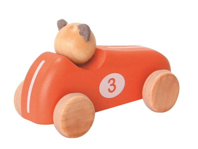 Spielba Holzspielwaren Rückzugautos Bär und Panda assortier Spielspass auf Rädern