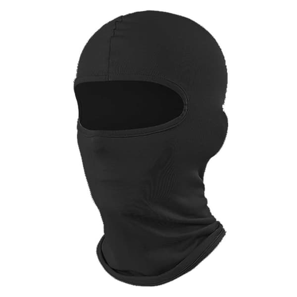 Tynn svart balaclava skimaske røverhatt 1 hull
