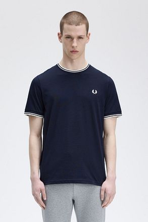 Fred Perry M1588 Twin Tipped T-shirt Donkerblauw M1588-795 kopen