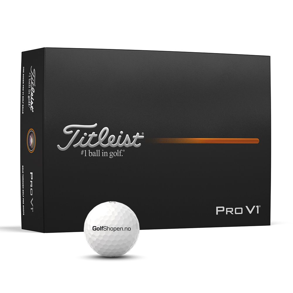 Pro V1 Golfball Golfshopen.no Logo Hvit